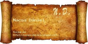 Nacsa Dániel névjegykártya